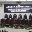 Wali Kota Malang Wahyu Hidayat saat menyampaikan pendapat pada rapat paripurna membahas RPJMD 2025-2029. (Shelly/VOJ)