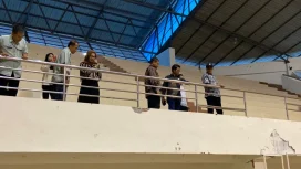 Komisi D DPRD Kota Malang tinjau Gor Ken Arok jelang Porprov Jatim. (Shelly/VOJ)