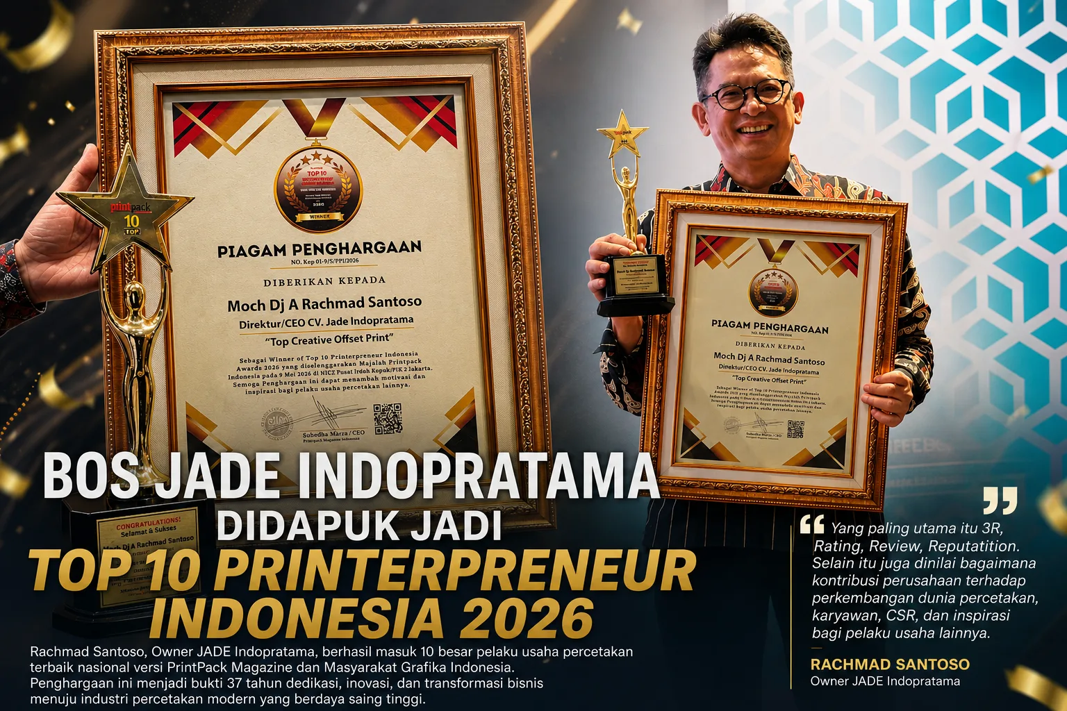 Transformasi Bisnis Berbuah Prestasi, JADE Indopratama Masuk Top 10 Printerpreneur Indonesia 2026 Transformasi Bisnis Berbuah Prestasi, JADE Indopratama Masuk Top 10 Printerpreneur Indonesia 2026